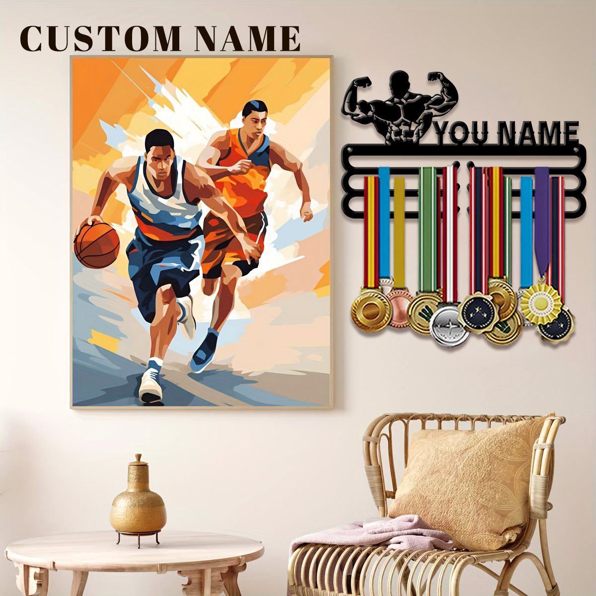 Health & Wellness Programs - custom Health, fitness Metal medal display