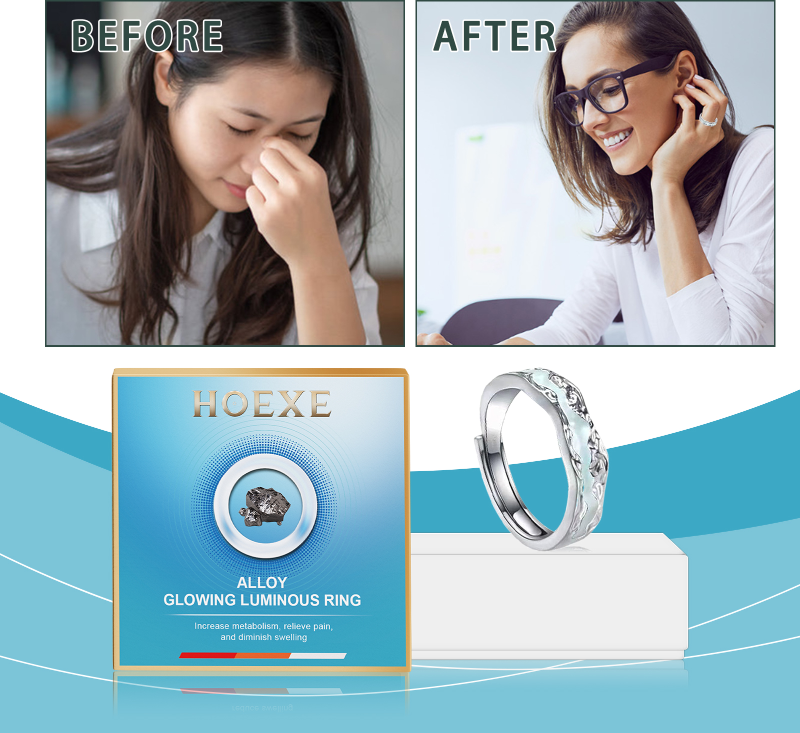 Hoexe Silver Luminous Ring for - Wellness Health. Ring 리뷰 및 가격
